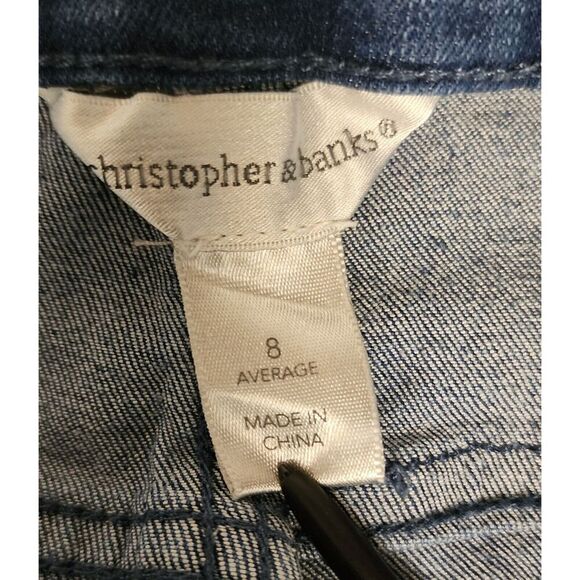 Christopher & Banks Size 8 Ombre Capri Jeans Stretch Modern Denim Soft - Picture 4 of 5
